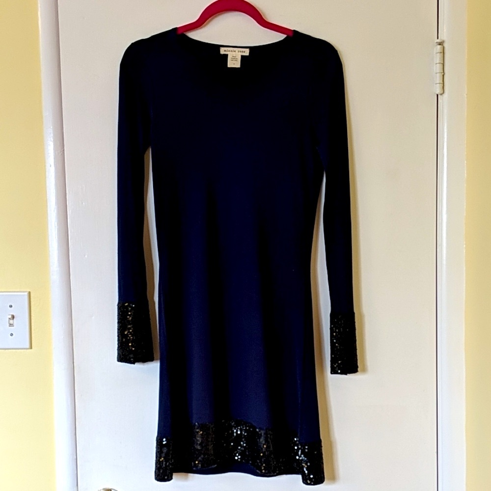 Minnie Rose Cashmere/Silk dress w/ sequin details